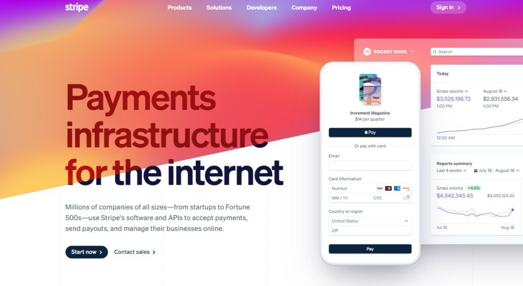 stripe wordpress payment plugin website homepage