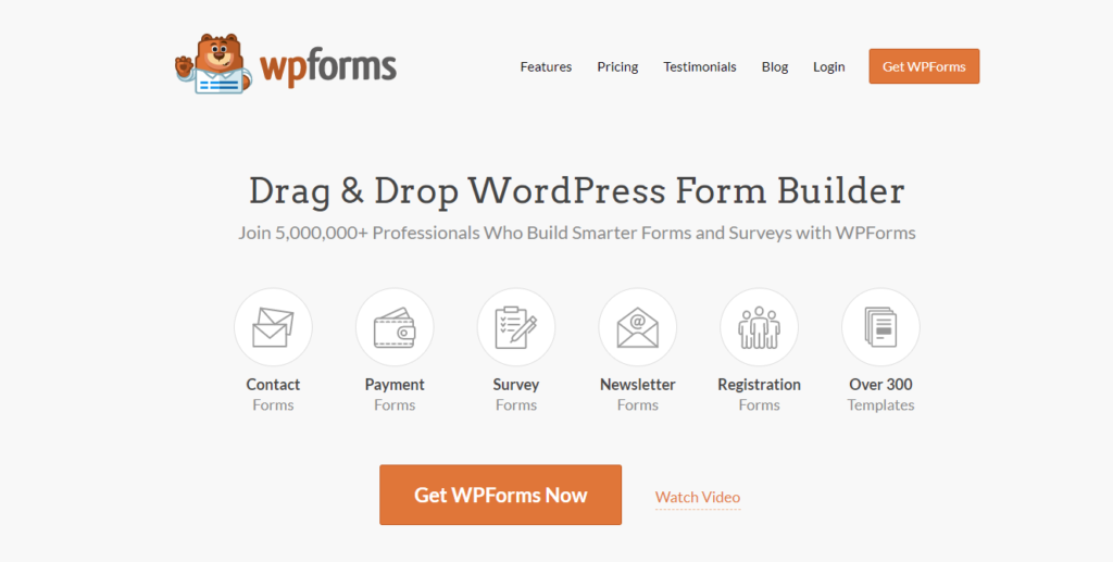 WPForms website homepage image