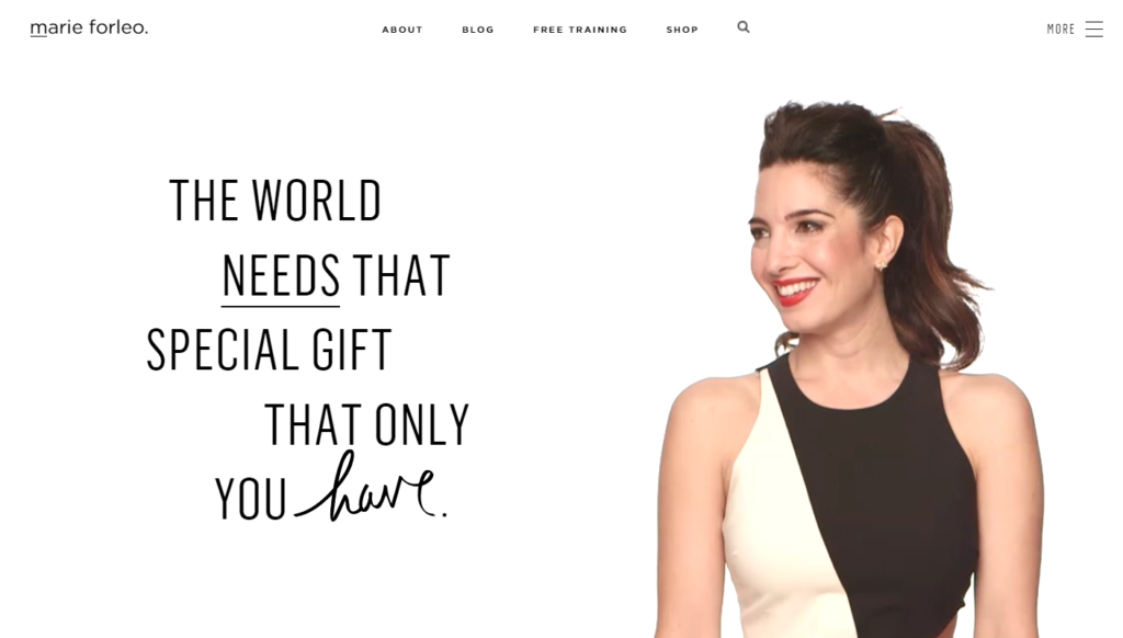 Marie Forleo Website Homepage Image