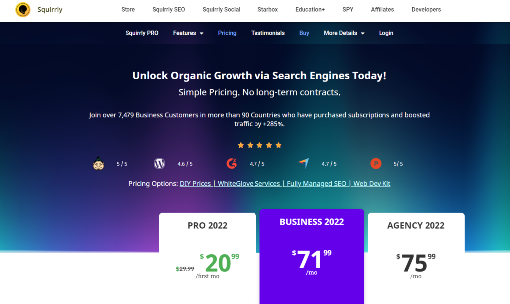 Squirrly SEO Plans Pricing