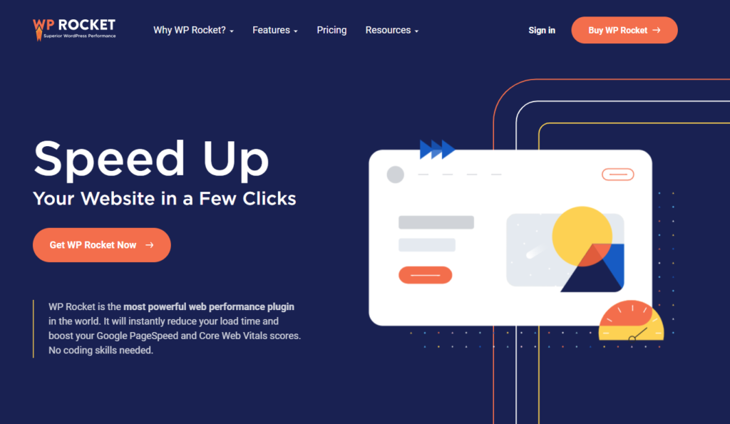 WP Rocket HomePage Image