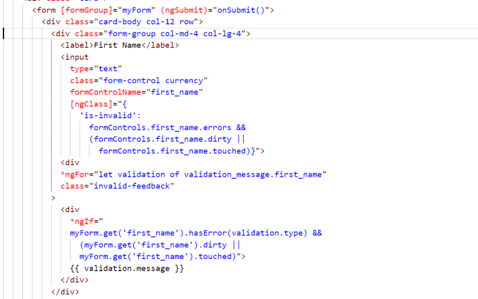 App component html code