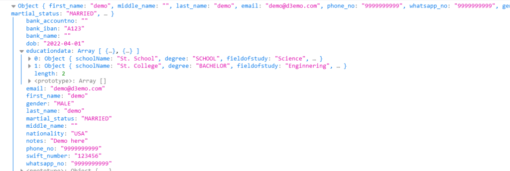 code from console