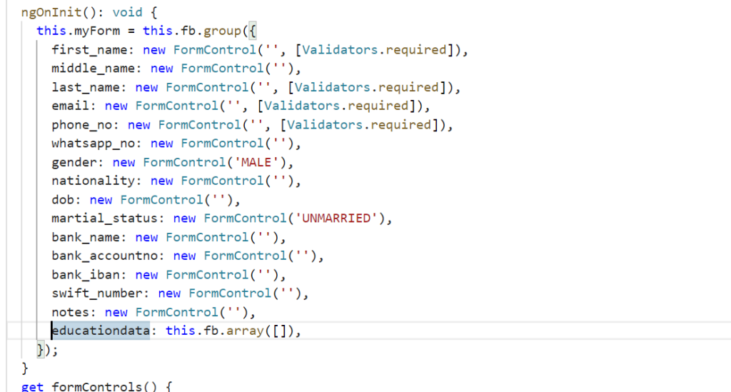 form array code