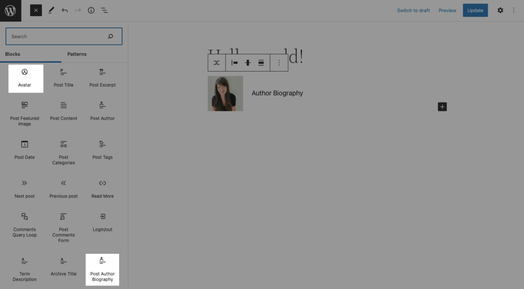 new avatar blocks i themes WordPress 6.0: All New Features and Improvements