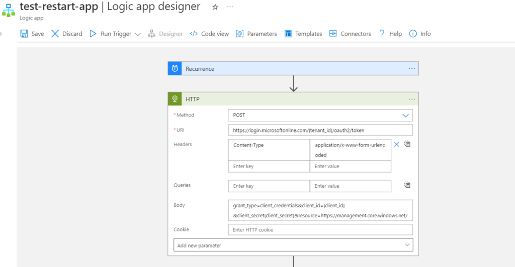 In http section, fill details like Url, headers, queries and body