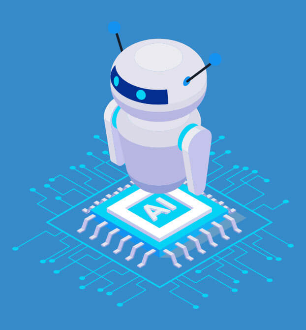 Ai Banner Right Image A small powerful AI robot on a chip