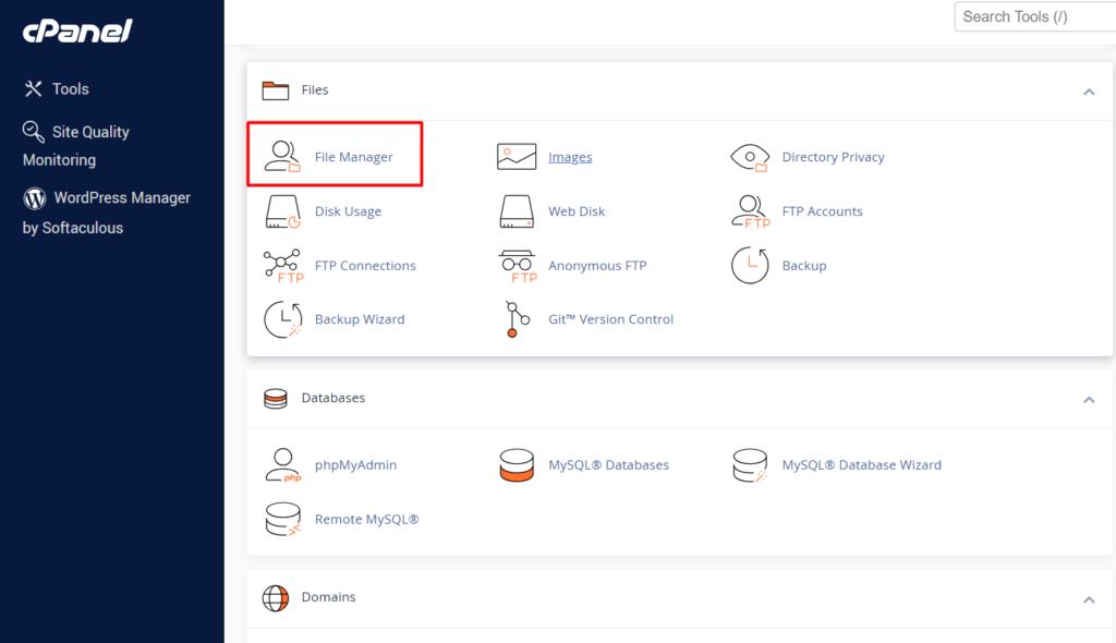 Wordpress cpanel dashboard