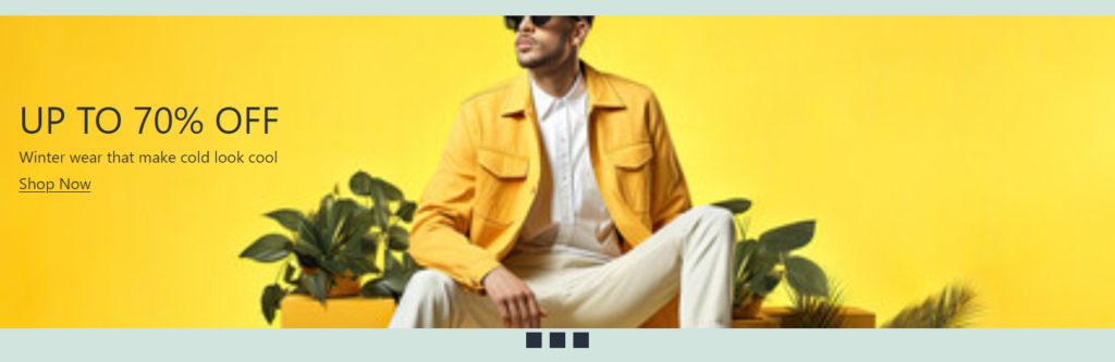 Winter wear 70% off shopping banner