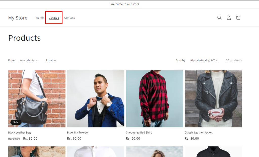 Shopify product catalog dashboard
