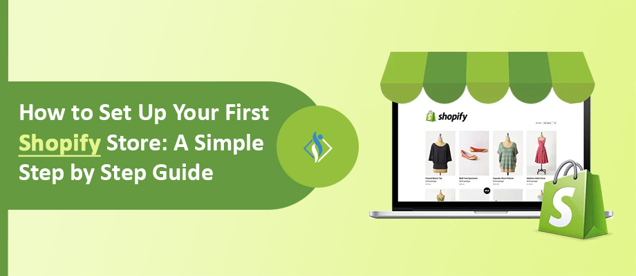 Laptop display is showing how to setup shopify store