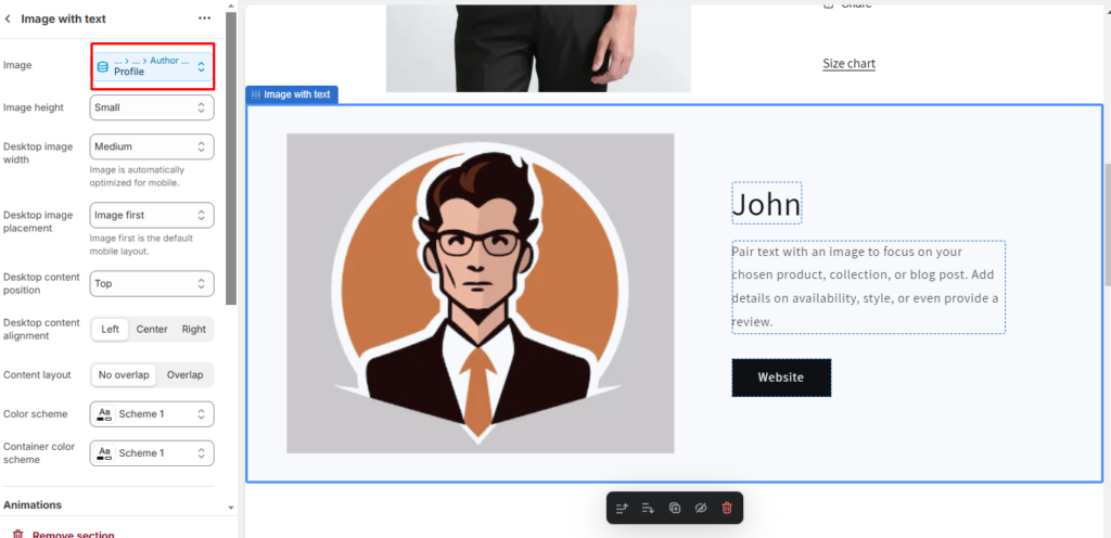 Shopify author details optimization
