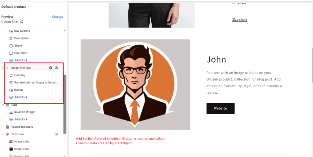 Shopify custom theme author change